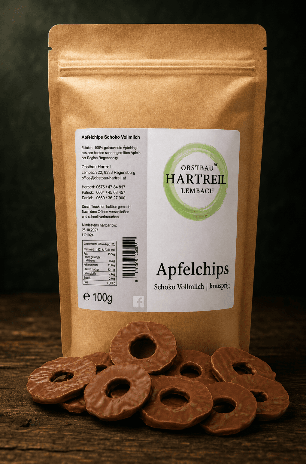Apfelchips Schoko Vollmilch
